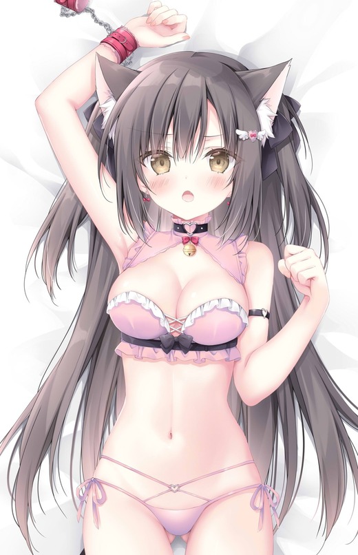 イラスト：梱枝りこ【ねこ耳娘 下着姿】二次画像