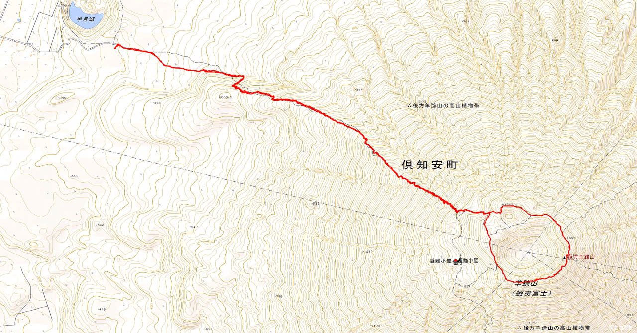 羊蹄山登山のトラックデータ 北の小さな町から