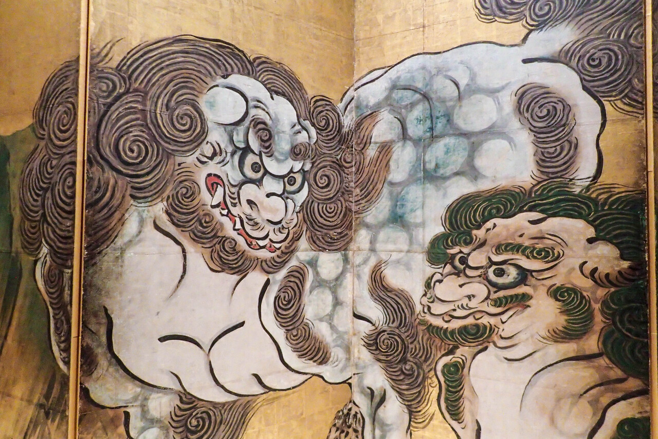 【模写】【伝来】M7578〈狩野永徳〉大幅 瀑布獅子図 織豊時代 狩野松栄の長男 5⁄21（火） 国宝 唐獅子図屏風 | そんな感じ。 since March 28, 2005