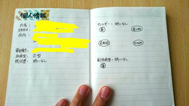 お薬手帳と通院セット 親知らず抜歯レポ 藍微塵こっぱみじんブログ