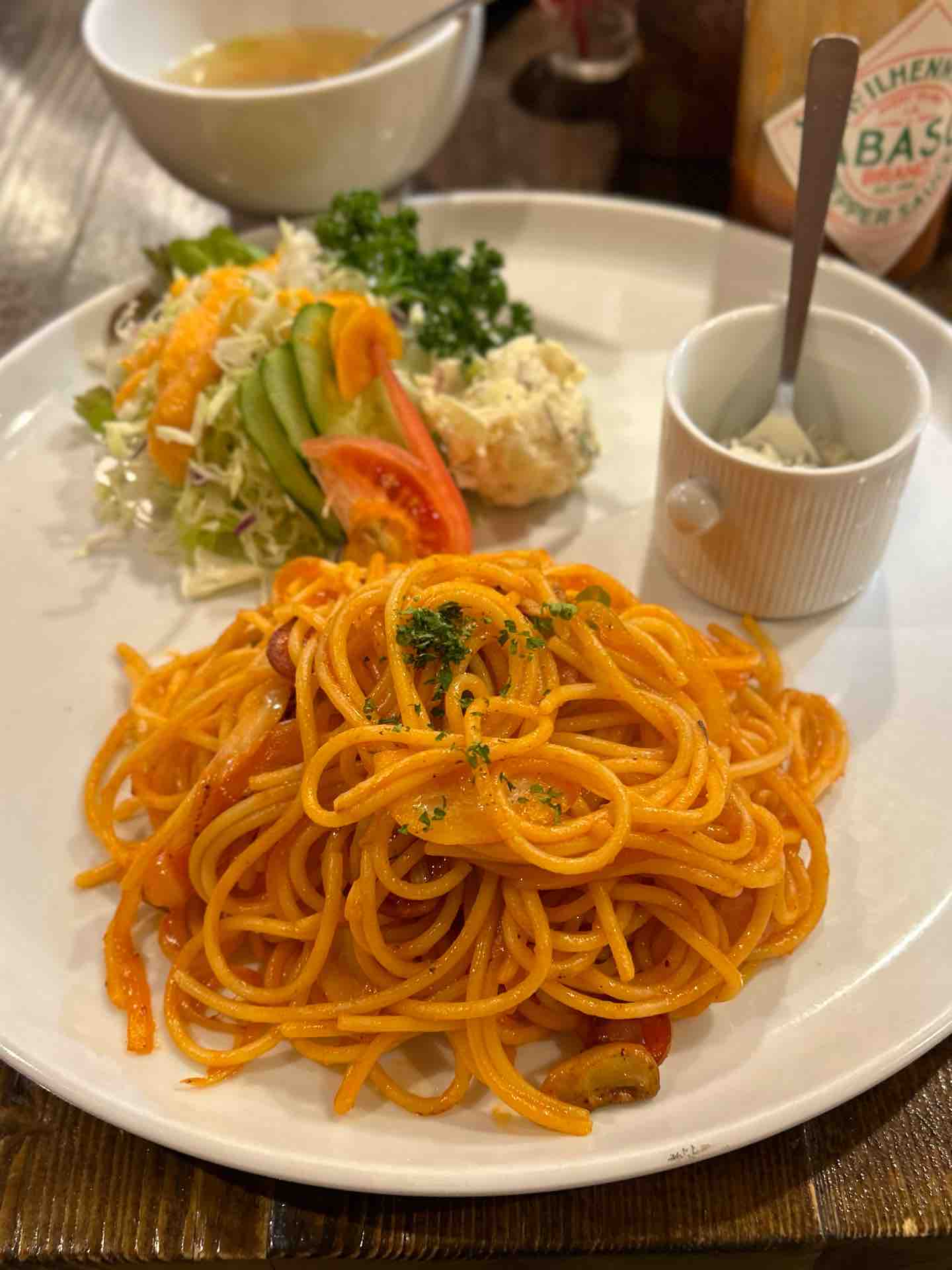 食品サンプル 3点 イカと明太パスタ⁄ハンバーグ&エビフライ 