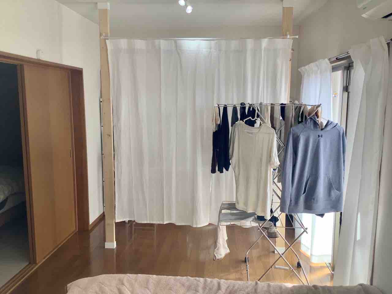 部屋干しスポット増設アイデア 洗濯日和