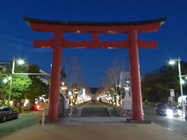 鶴岡八幡宮 夜の段葛 鎌倉市 くぐる鳥居は鬼ばかり