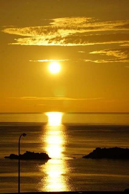 佐渡敷島荘からの夕陽