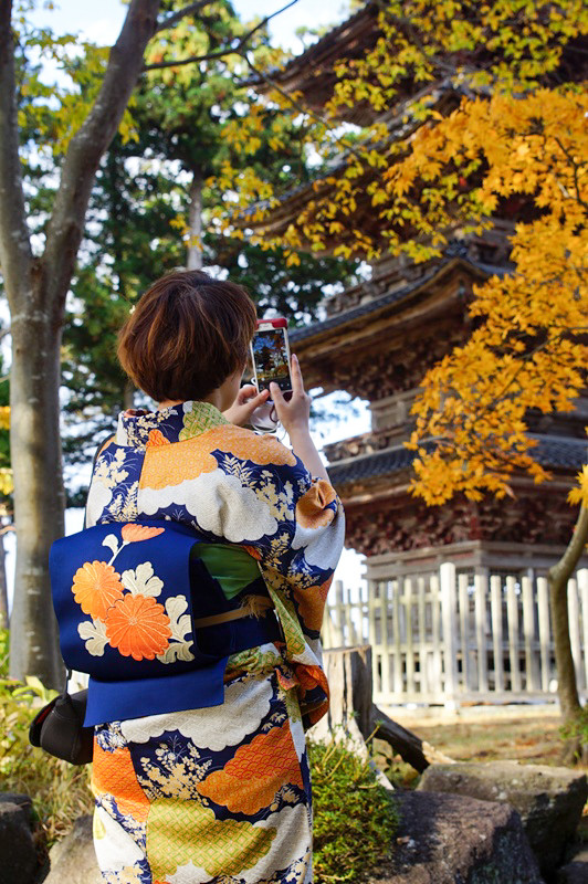 妙宣寺着物でフォトウォーク佐渡2