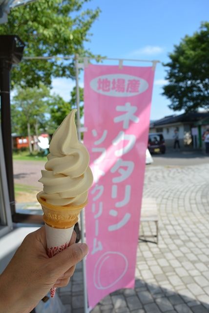 トキの森公園ソフトクリーム佐渡地場産季節限定ネクタリン