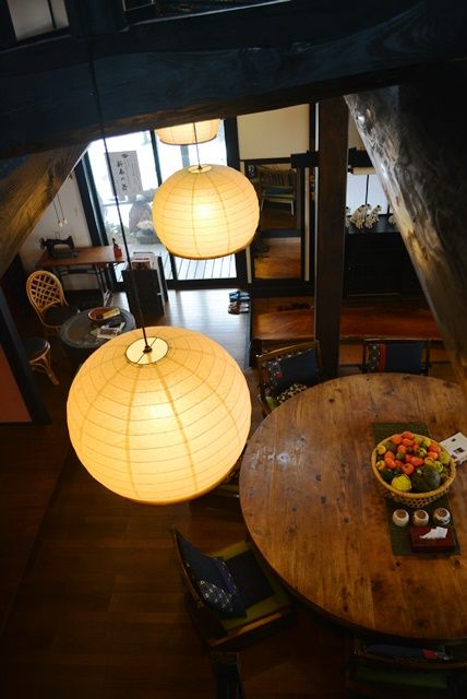 佐渡古民家風カフェ妙生庵田二階からの眺め