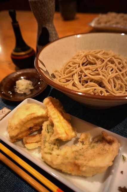 佐渡MOZEMコース料理天麩羅とぶっかけ蕎麦