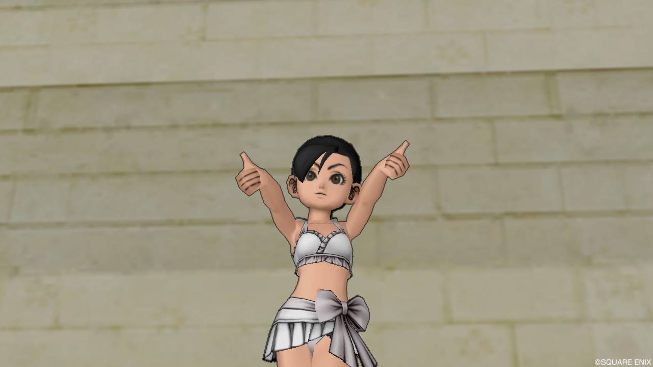 人間子供女ちゃんが スウィートビキニ白 を着てみた ムフフなショットもあります おきがえリポちゃんは本日7月16日11 59まで さっちゃんねる Dqx