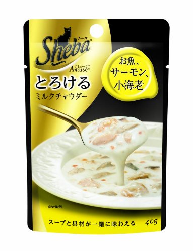 シーバ アミューズ とろけるミルクチャウダー お魚、サーモン、小海老 40g ×12個入り(SAM51)