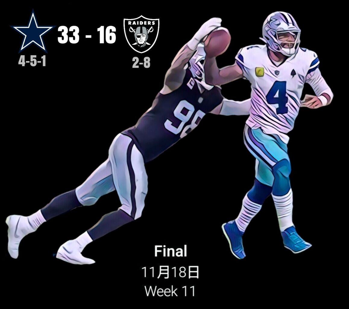 WEEK11 DAL 結果 : RAIDERSを愛する漢のブログ