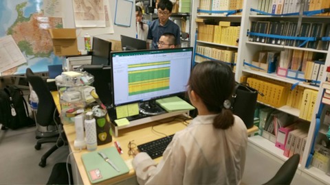 こもんどう　災害マップ作製風景