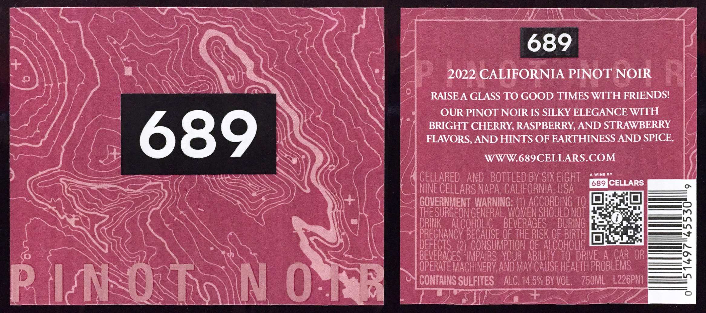 Six Eight Nine Cellars 689 Pinot Noir 2022 California : Red Red