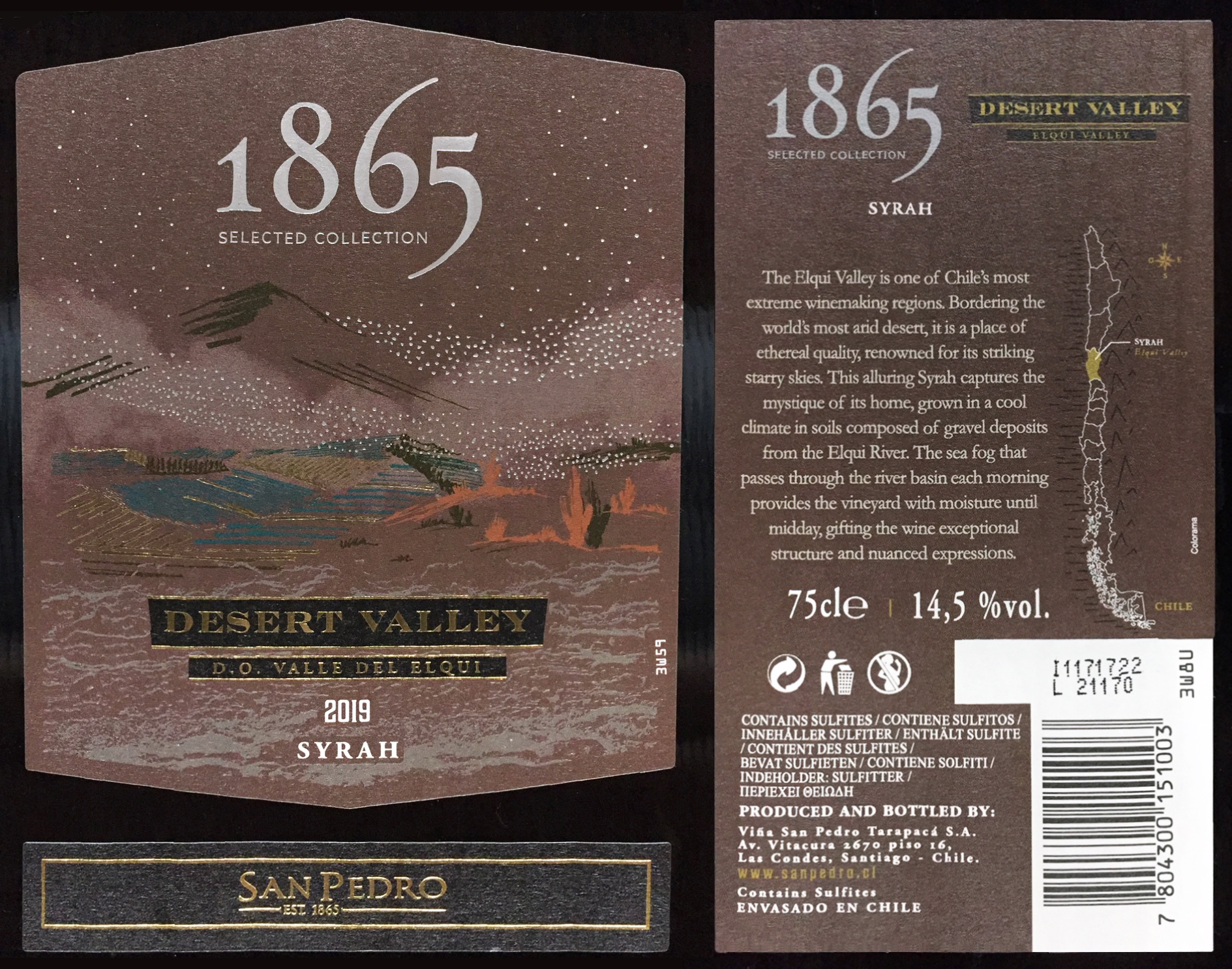 San Pedro 1865 Selected Collection Desert Valley Syrah 2019 : Red