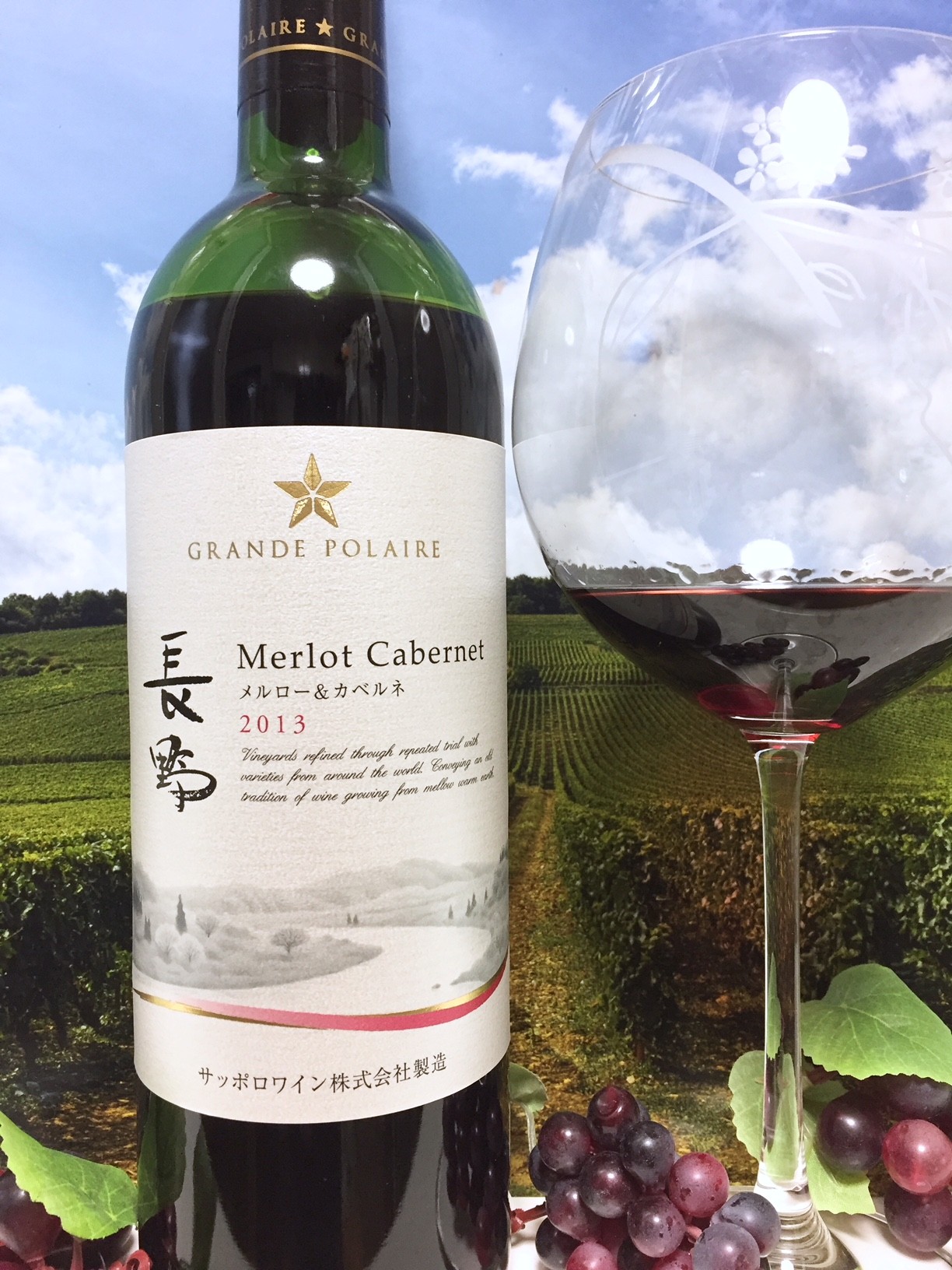 サッポロ グランポレール 長野メルロー カベルネ 13 Red Red Wine 偉いワイン 探しの備忘録