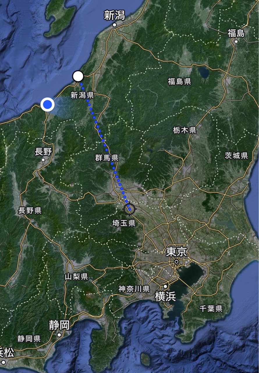 新潟 から 東京 距離