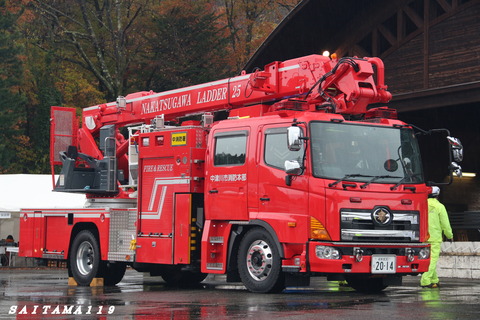 中津川消防 屈折はしご車 岐阜県 Saitama119