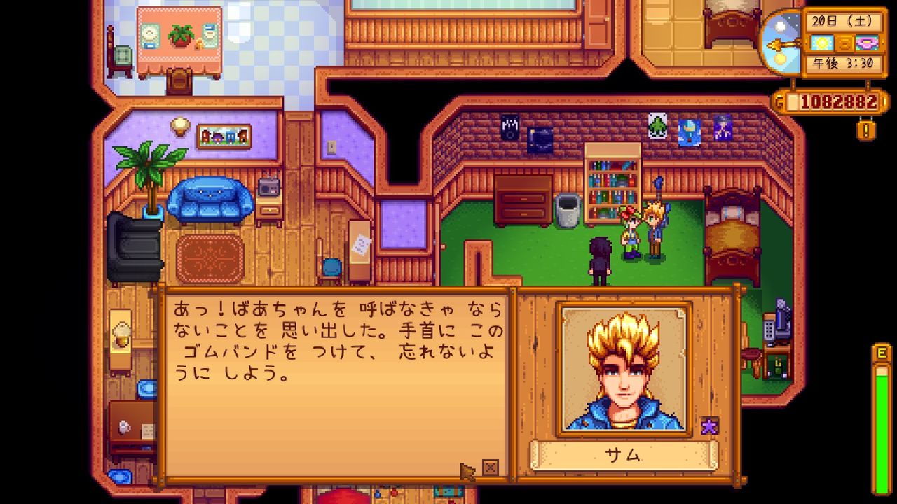 Stardew Valley サムの会話とお仕事 サイタマキイロの記憶保管庫