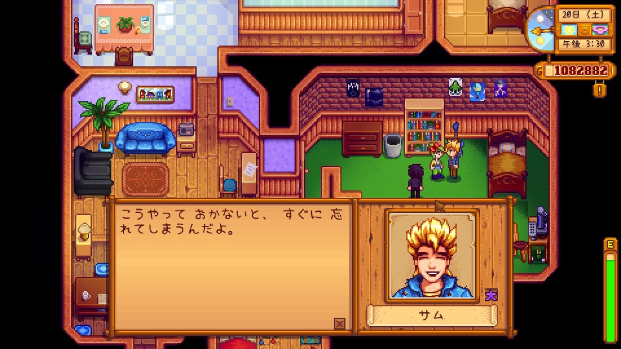 Stardew Valley サムの会話とお仕事 サイタマキイロの記憶保管庫