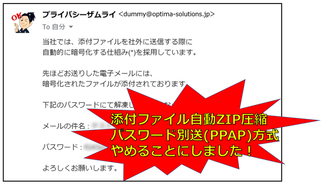 当社は暗号化zipファイル添付 パスワード別送 Ppap をやめることにしました プライバシーザムライがゆく プライバシーマーク Isms最新情報