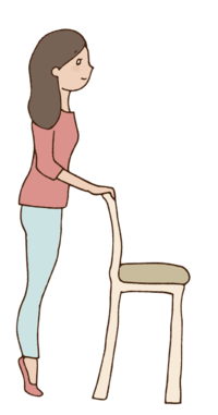 28.背伸び体操する女性