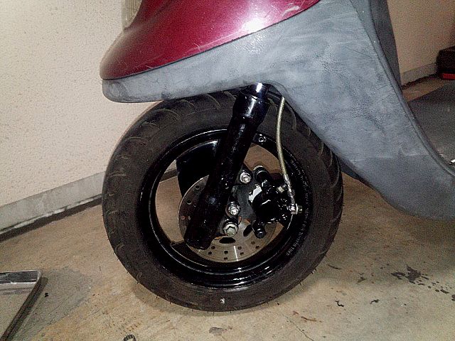 知り合いのJOGポシェフロント周り変更的なぁ～2SA08J ジョグ Mr.Boo