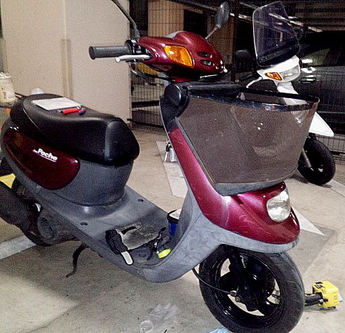 知り合いのJOGポシェフロント周り変更的なぁ～2SA08J ジョグ Mr.Boo