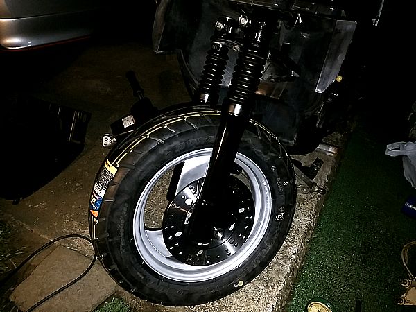 ジョグ　アプリオ　SA11J ステム　フロントフォーク　ホイール付き 依頼作業 アプリオ（SA11J）純正部品流用 フロントディスク