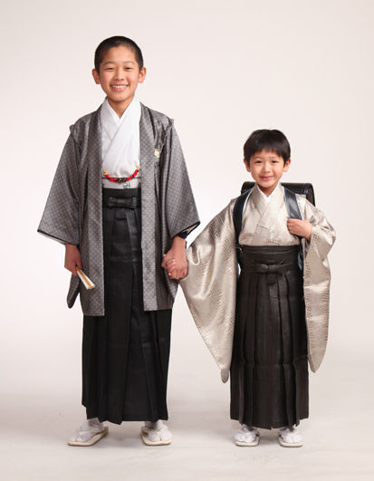 兄弟で着物と洋服で小学校 中学校入学記念写真 米沢 サカヰ写真館 サカイ写真館