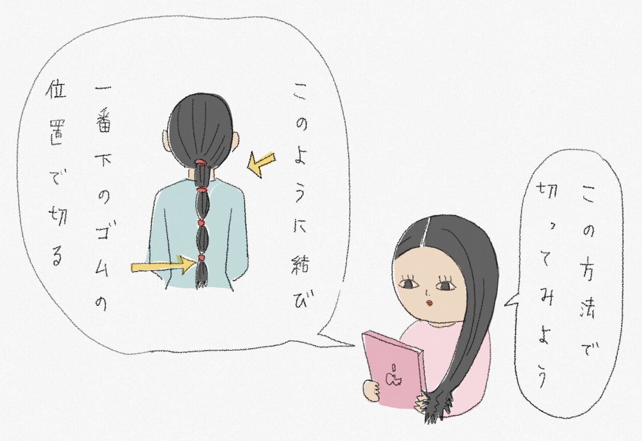 ロングヘアのセルフカットをした お家 ときどき お外 ロングヘアのセルフカットをした お家 ときどき お外