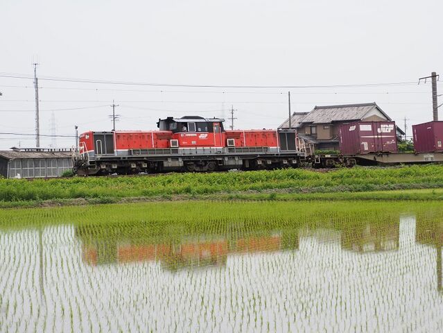 8 DD51-1801 コンテナ列車 白鳥信号所にて その1