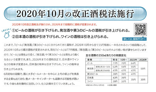 10月1日から酒税の改正が施行されます