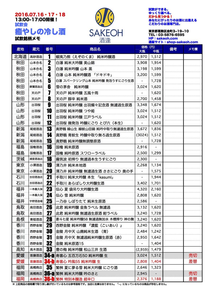 夏酒2016銘柄情RE1(イメージ)