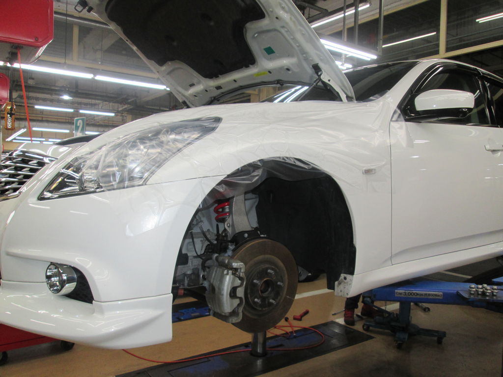 ｖ３６ スカイラインにｎｉｓｍｏ S Tuneサスキットの取付け Super Autobacs Sunshine Kobe Tuning Blog