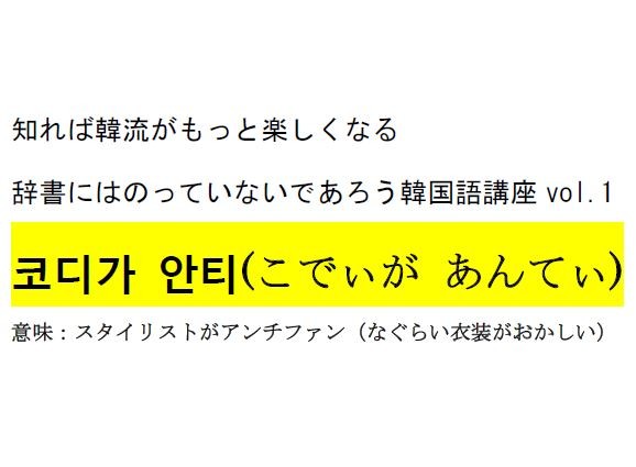 辞書にはのっていないであろう韓国語講座vol 1 スタイリストがアンチファン Wanna Be A Writer