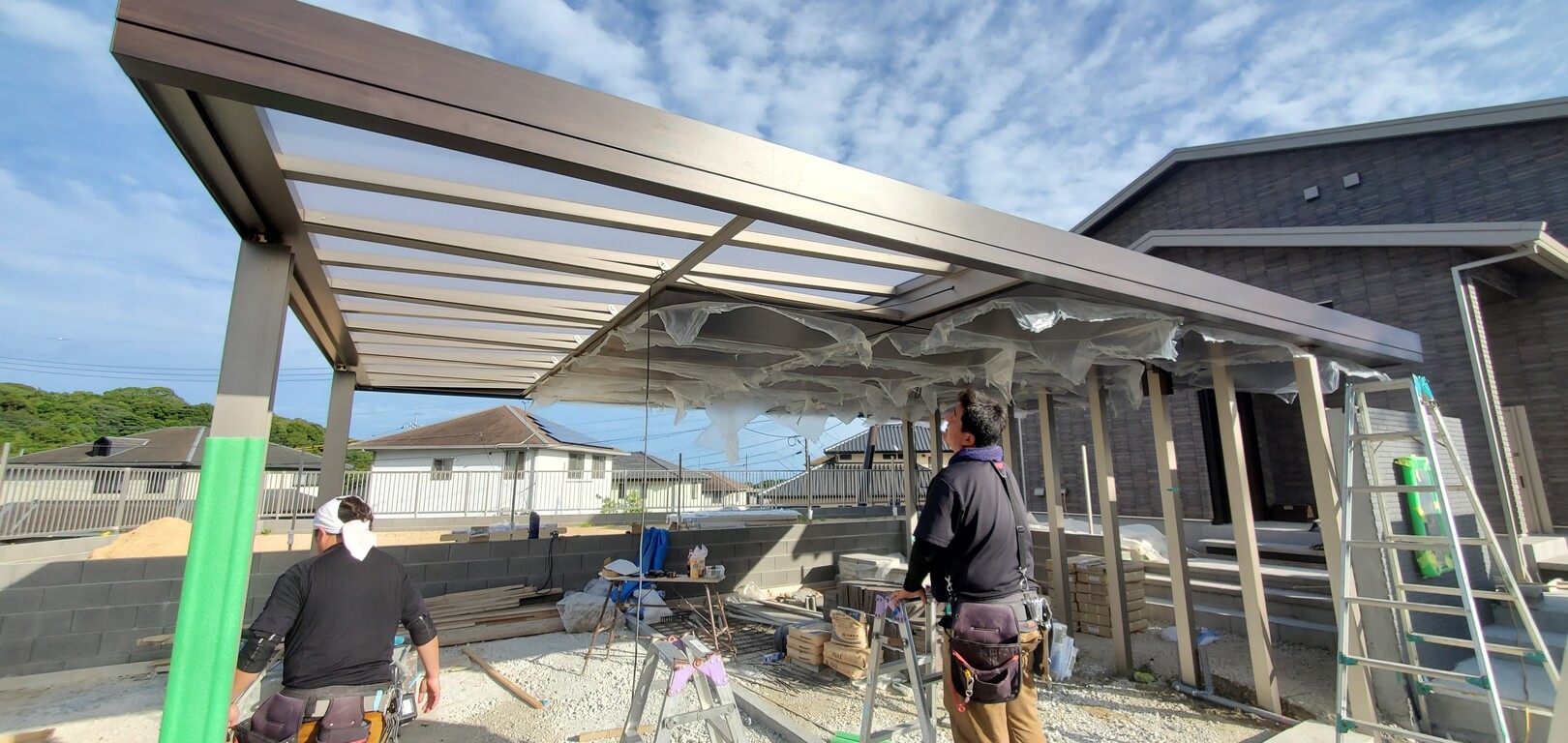 超格好良いカーポート工事中 エクステリアプランナーのブログ 写真集 Sakoyamaexterior