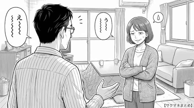 妻との気まずい会話をする52歳課長