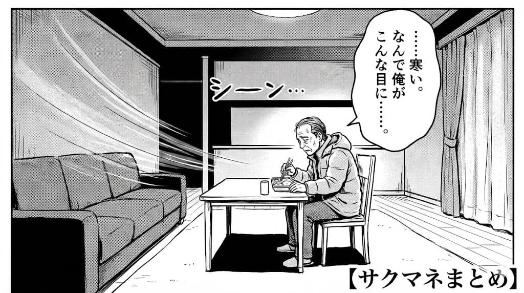 一人さみしくコンビニ弁当を食べる