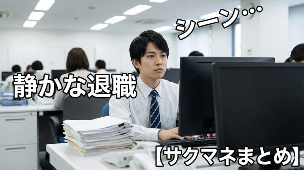 職場でやる気なく眠そうに仕事する若手社員