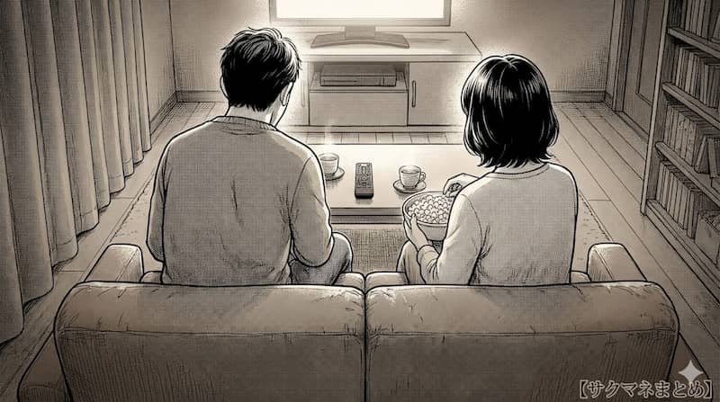 家でNetflixを見る家族の気まずい距離感