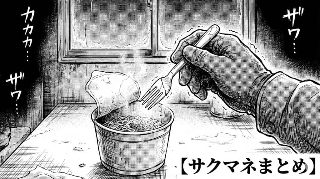 深夜の冷え切った台所の劇画