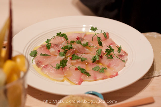 クリスマス会メニュー ヒラマサの塩レモンマリネ カルパッチョ仕立て さくらキッチン さくちゃんのおもいつきごはん