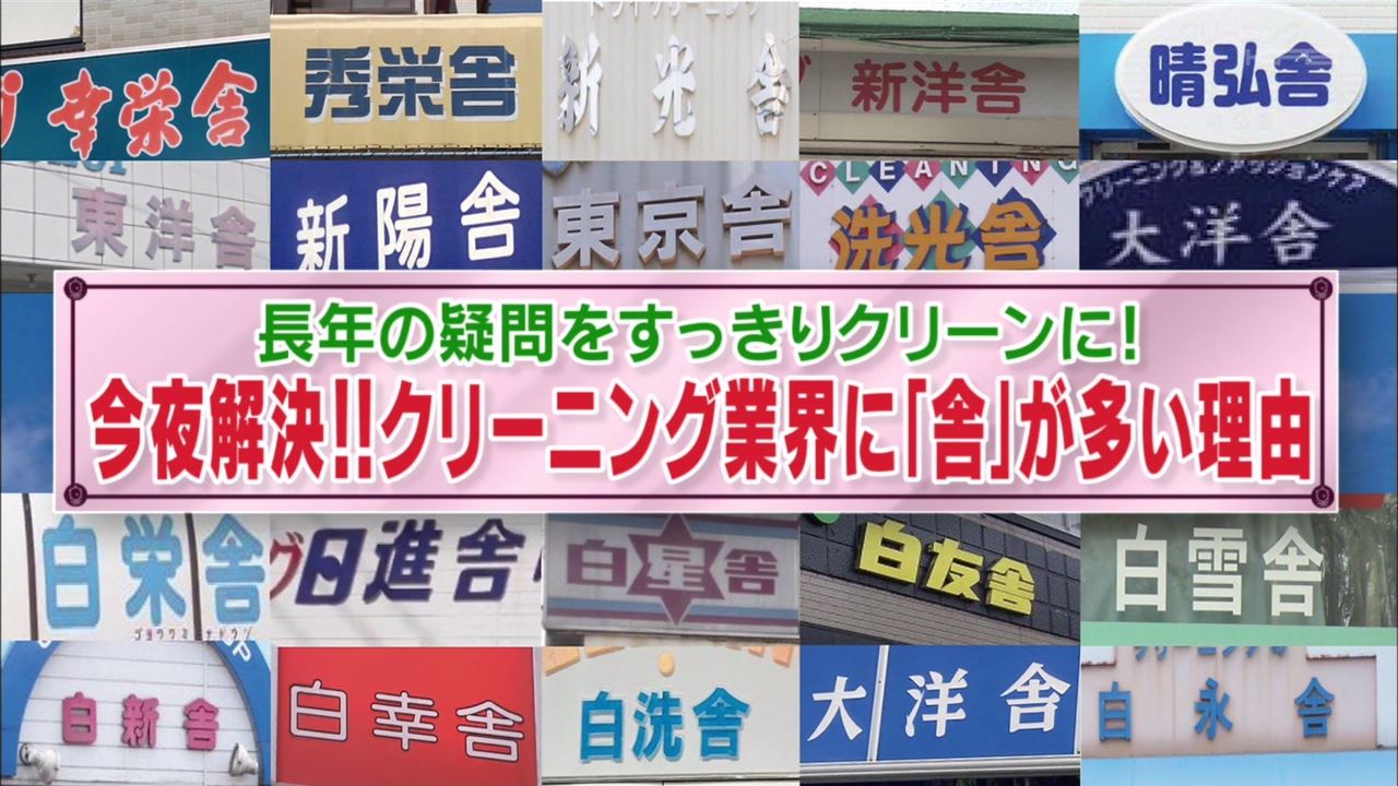 タモリ倶楽部 9月21日放送 今夜解決 クリーニング業界に 舎 が多い理由 Halohalo Online