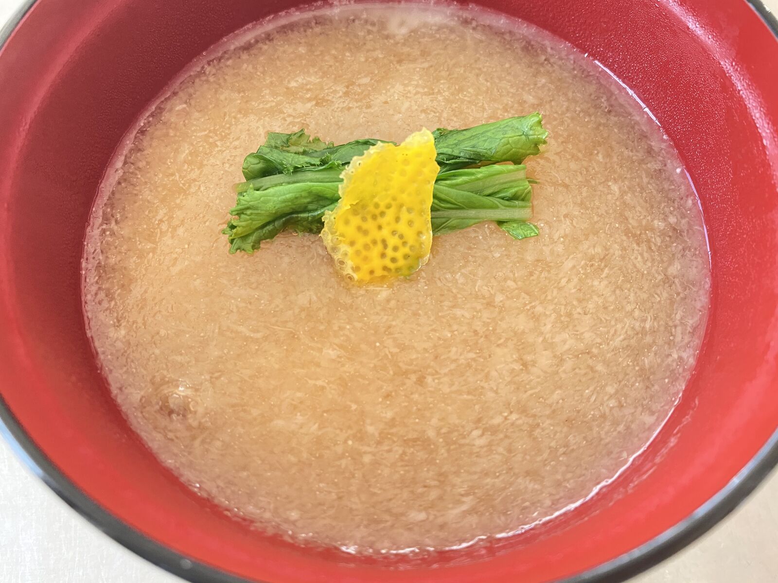 鯛とモッツァレラの蕪のすり流し