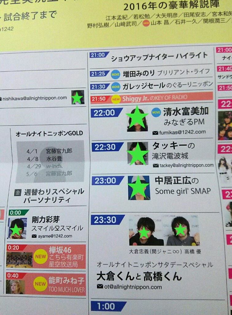 ニッポン放送のタイムテーブル Baba日記 ニッポン放送のタイムテーブル Baba日記