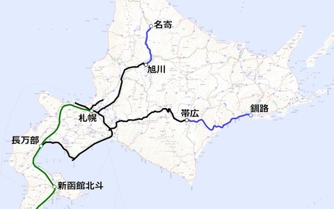 北海道の10年後の鉄道路線図がこちら
