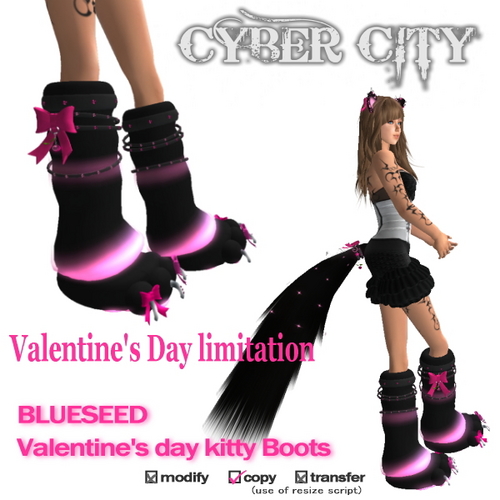 BLUESEED Valentine's day kitty Boots