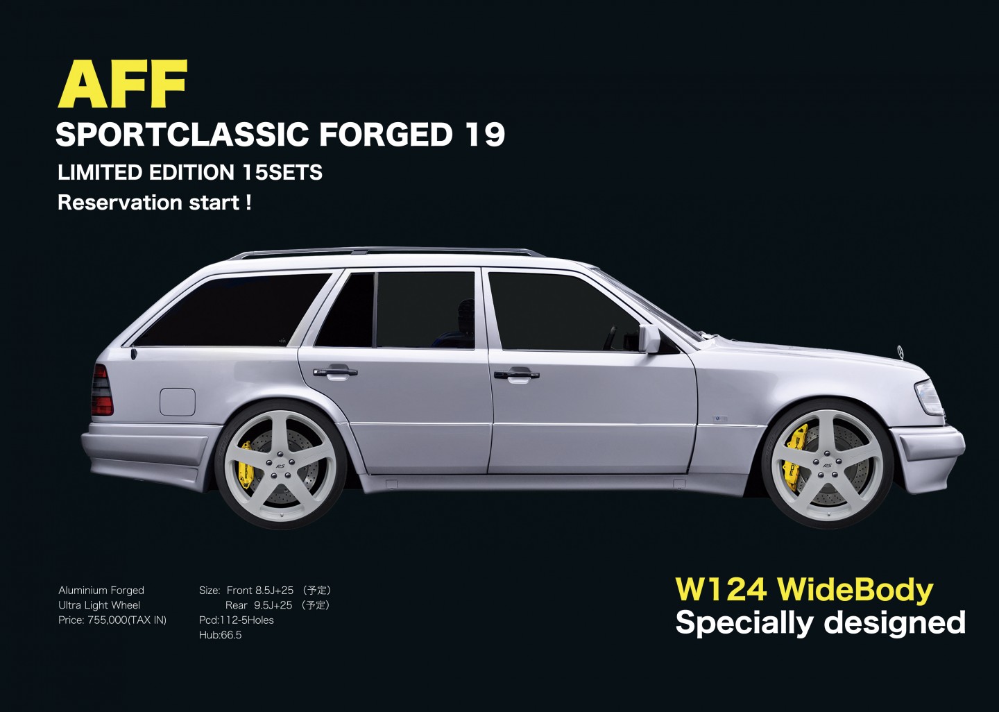 w124・500E用 ねじ込む AFF横浜製ホワイトバーズアイウッドリア 