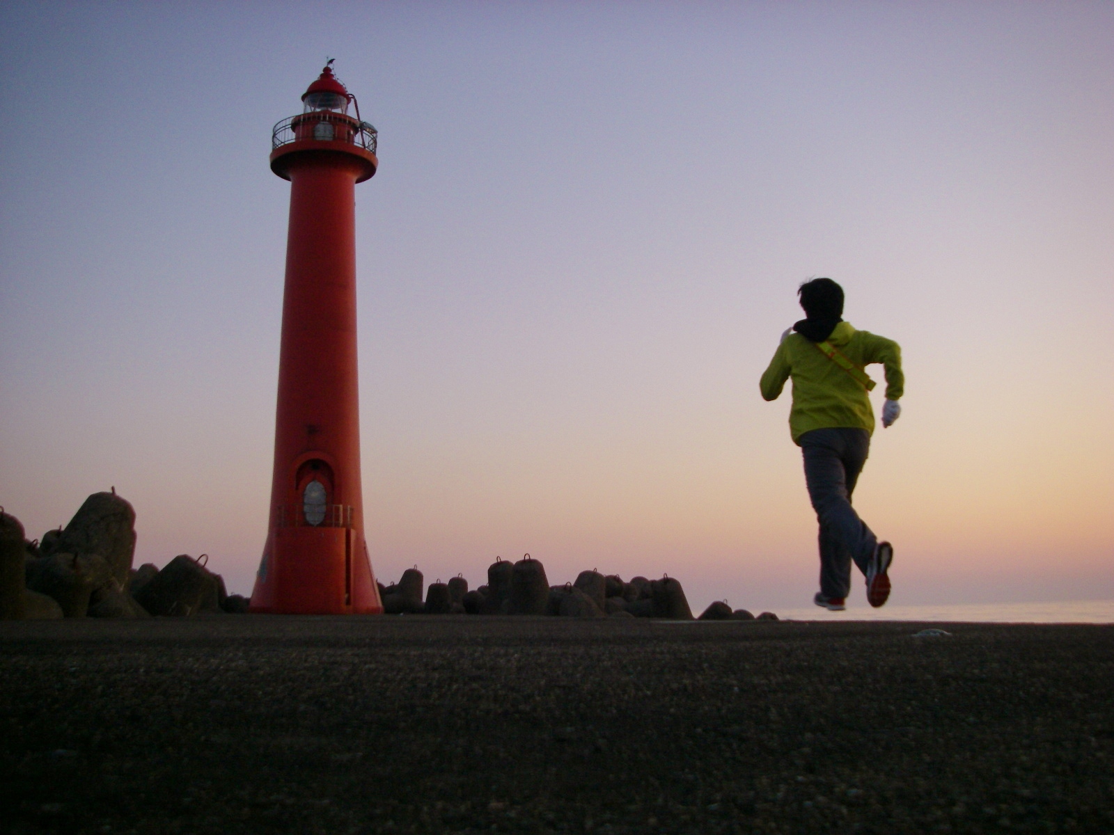 新潟西港赤灯台や釣り堤防 やすらぎ堤 ホオジロの初音 ジョギング シーバス電脳日誌 ロードバイクでサイクリングも