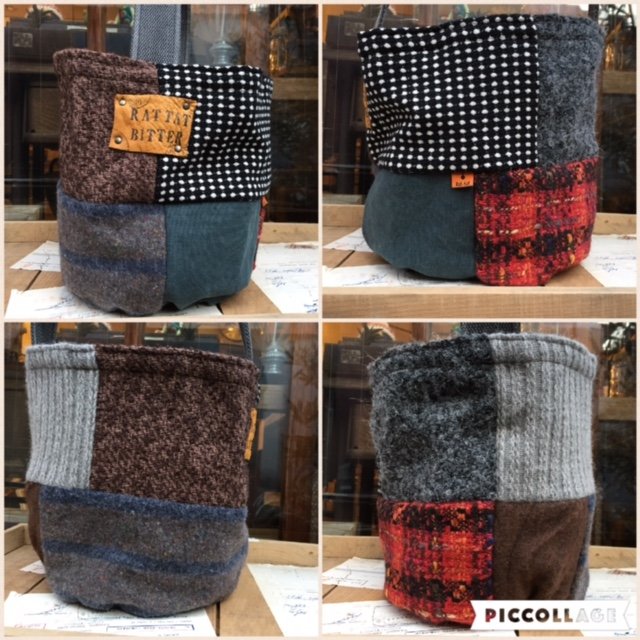 ミリタリーパッチワーク風サコッシュ　ハンドメイド